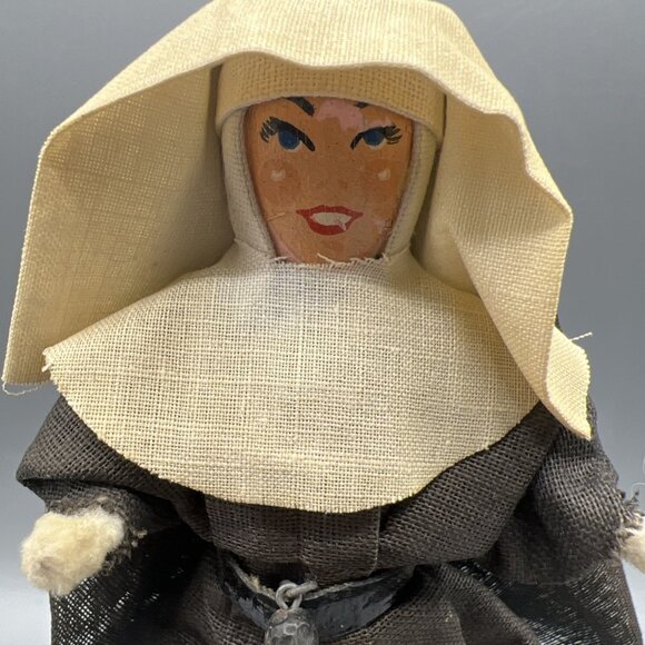 Vtg Nun Bell 4 Inch Tall Metal Crucifix Catholic Religion Nunnery Unusual Kitsch - Picture 1 of 12